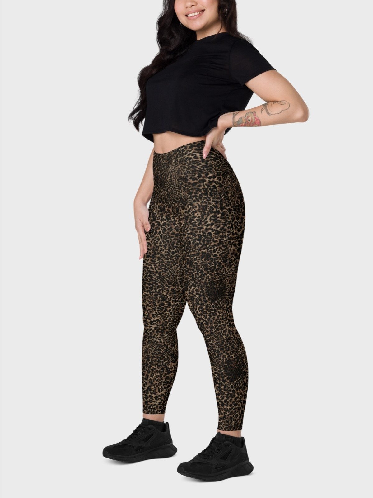 Leggings with Pockets "Chic Dark Brown Leopard" Printed product image (3)