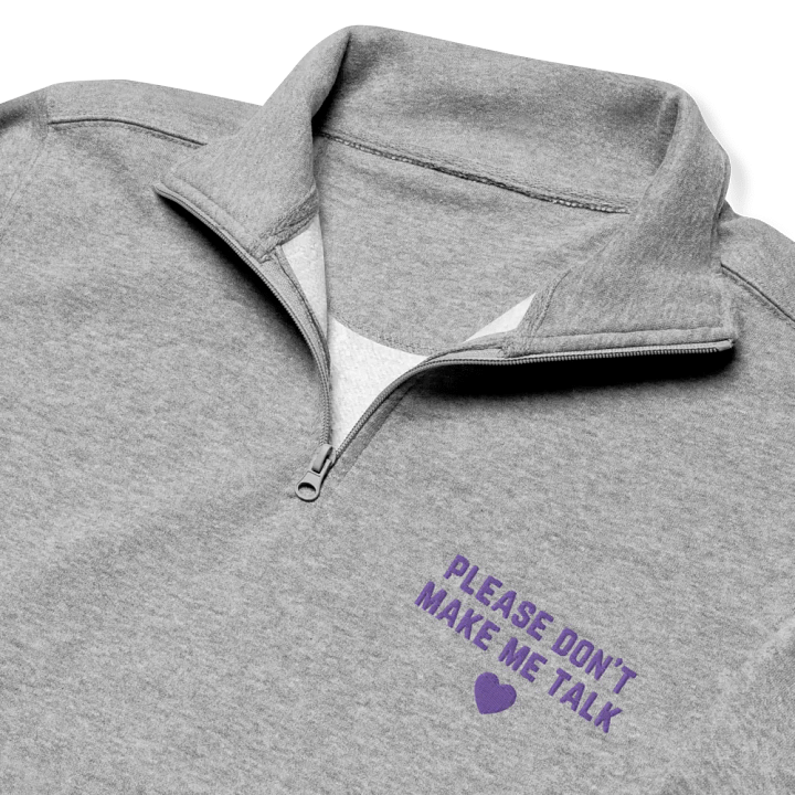 PLEASE DON'T MAKE ME TALK (purple) embroidered quarter zip product image (6)