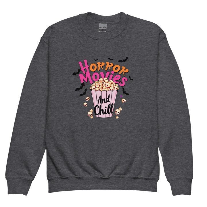 Horror Movies and Chill Popcorn Youth Sweatshirt product image (2)