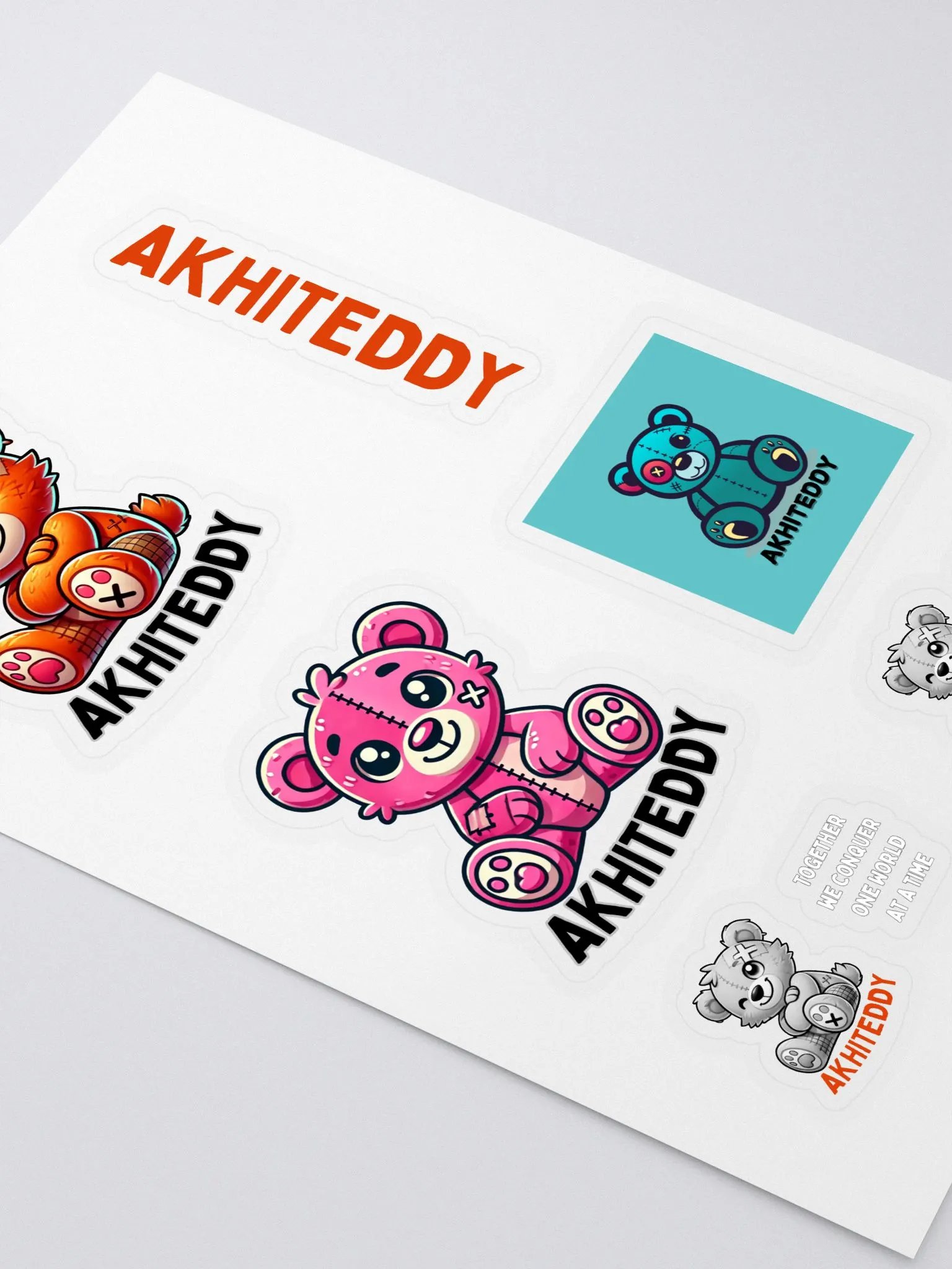 AkhiTeddy Cartoon Teddy Bear Sticker Sheet product image (2)