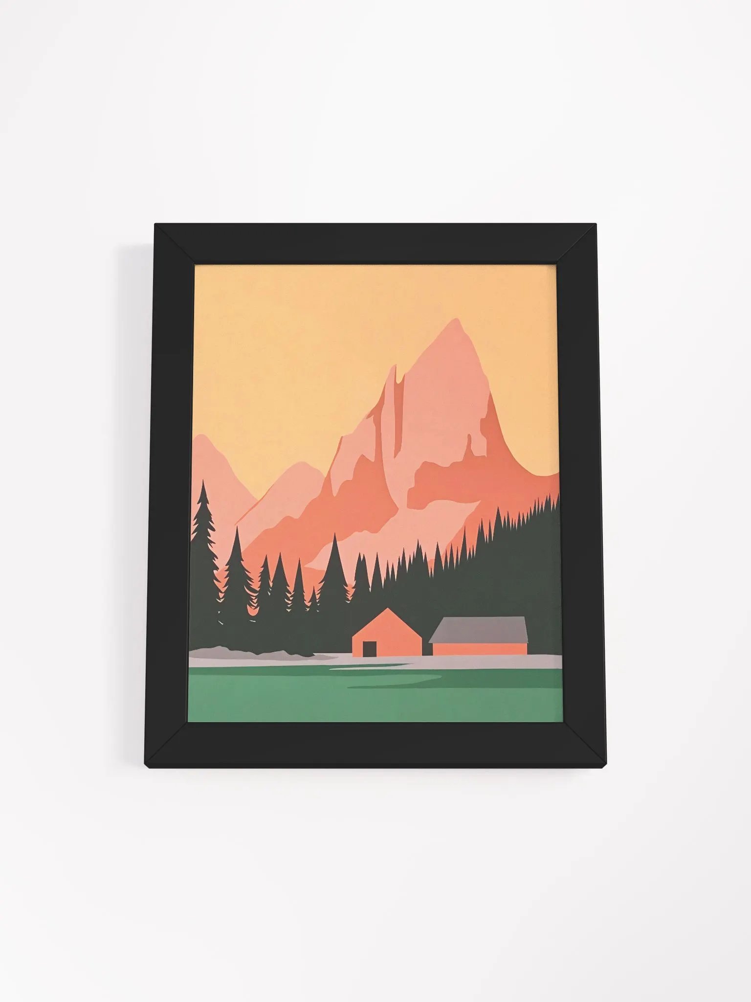 Framed Poster of a Pink Cabin product image (1)