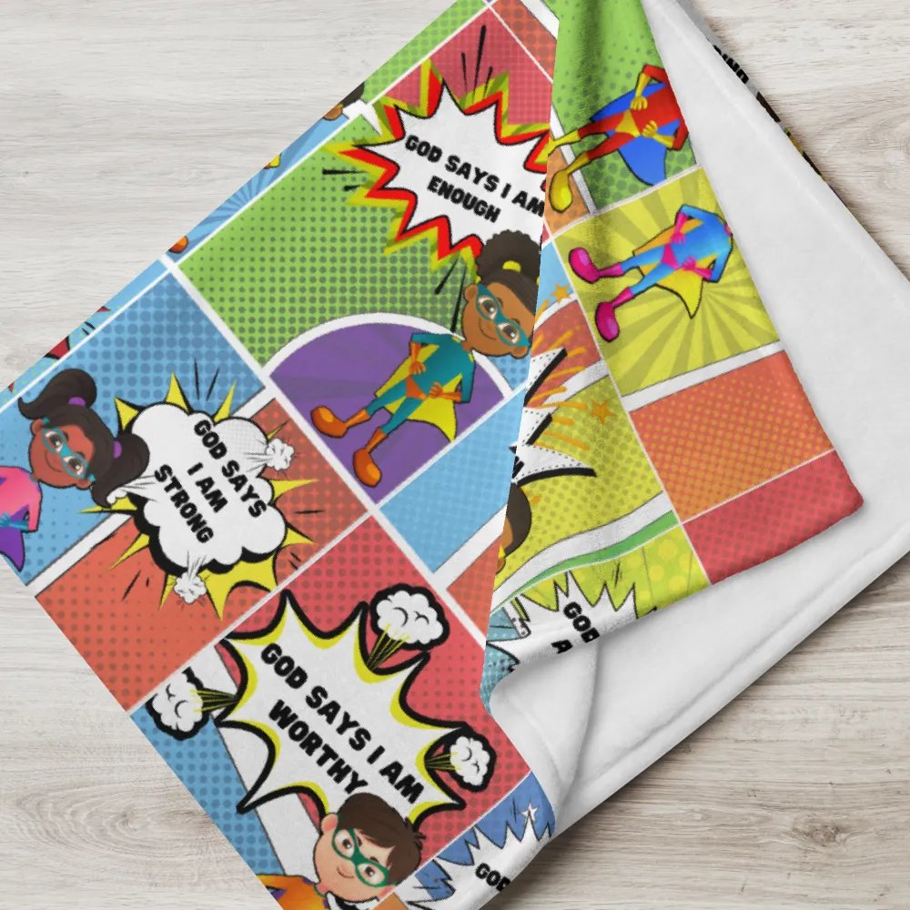 God Says I Am.. Affirmations-Retro Christian Comic Throw Blanket product image (12)