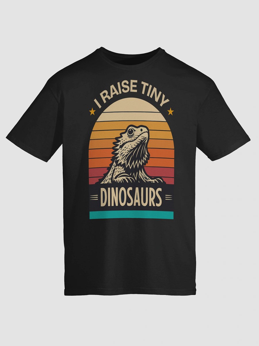Funny Bearded Dragon Tee – “I Raise Tiny Dinosaurs” Retro Sunset Shirt for Reptile Lovers product image (141)