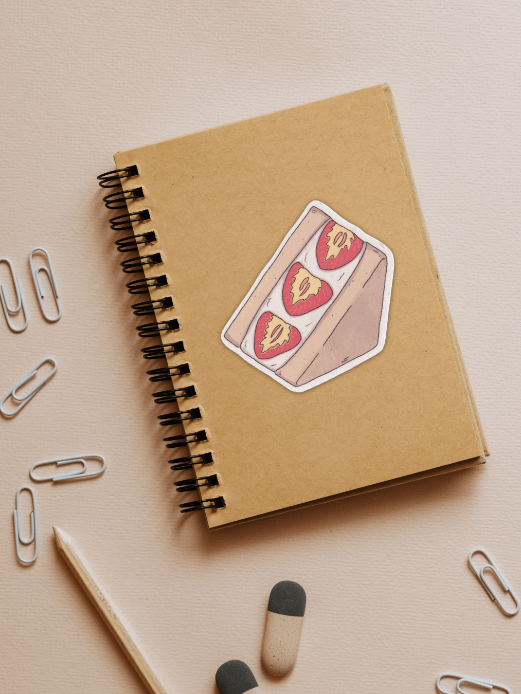 Strawberry Sando Waterproof Vinyl Sticker product image (2)