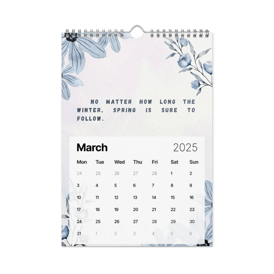 FLORAL INSPIRATIONAL QUOTES WALL CALENDAR 2025 product image (9)