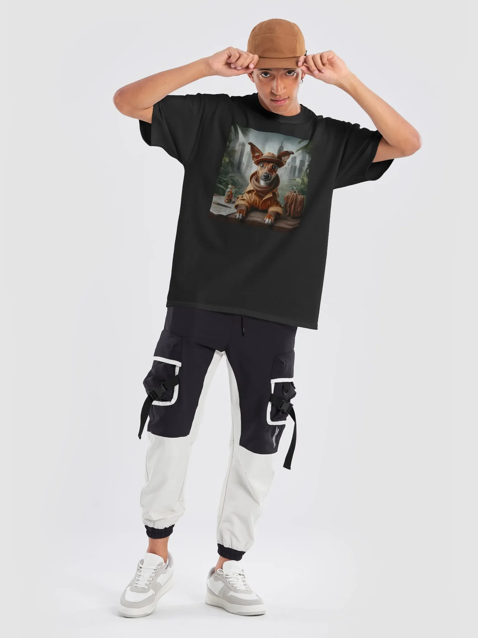 Cute Dog As City Jungle Explorer - Cool Art T-Shirt product image (18)