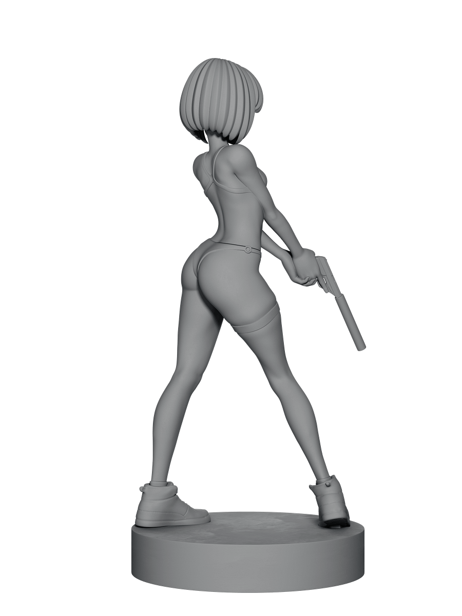 Dinelle w/ silenced pistol figure - Original character printable .STL product image (3)