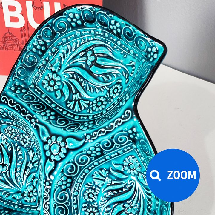 Ceramic snack dish (leaf) — handmade pottery, Turkish ceramic product image (2)