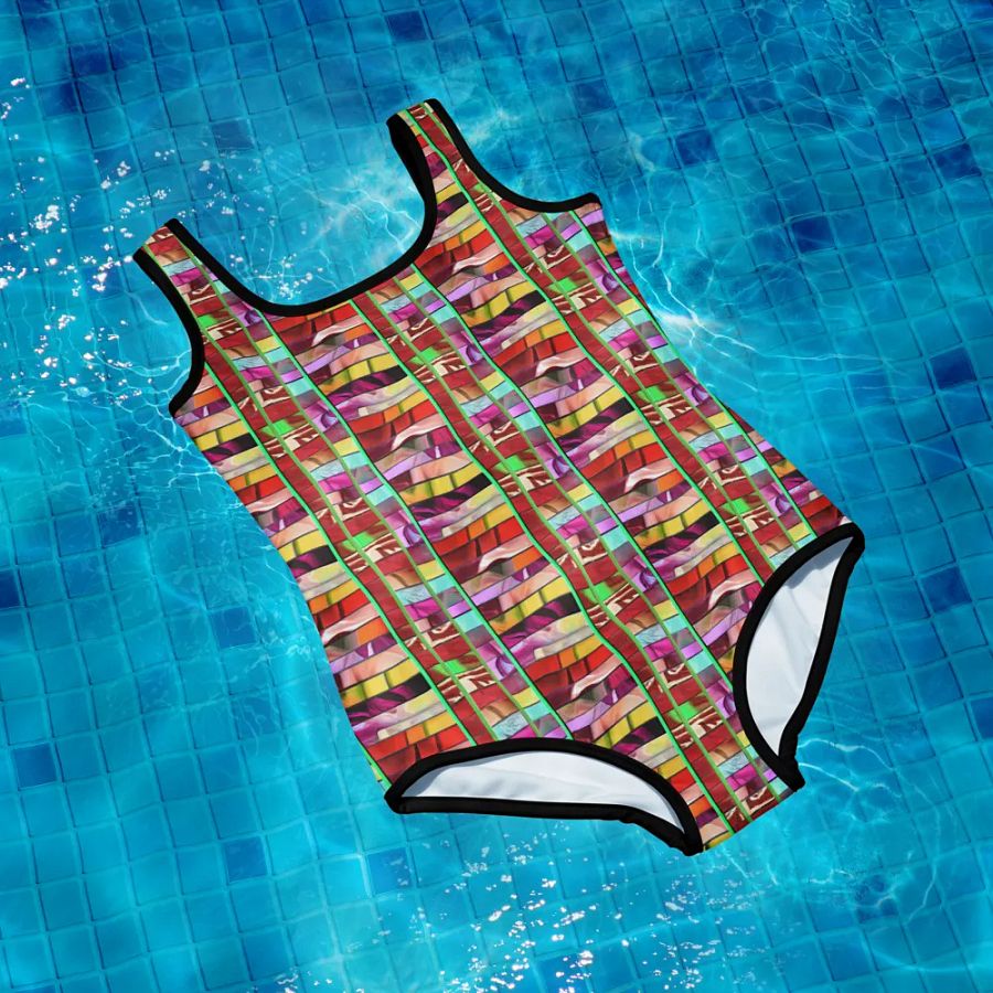 Block Party Fun: All-Over Print Youth Swimsuit product image (12)
