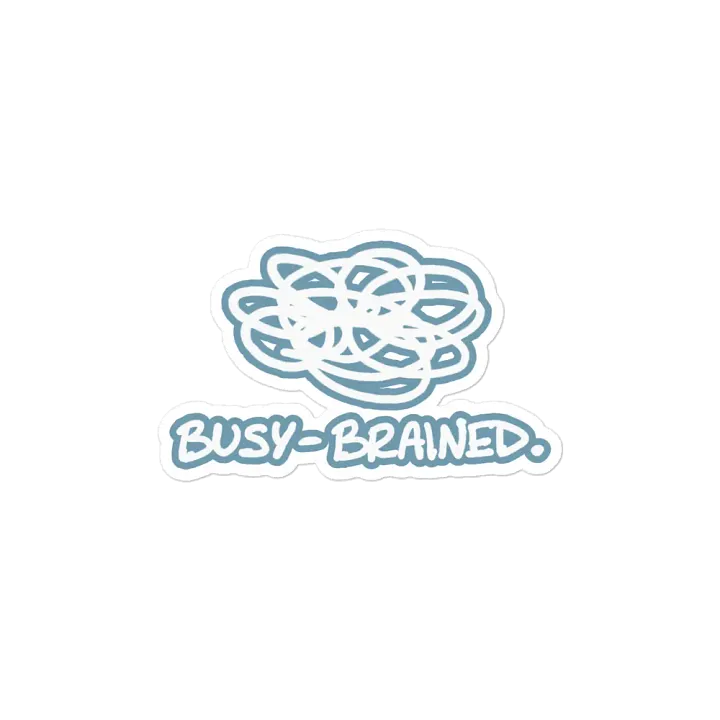 BUSY-BRAINED (lined design, #709AAF) magnet product image (2)