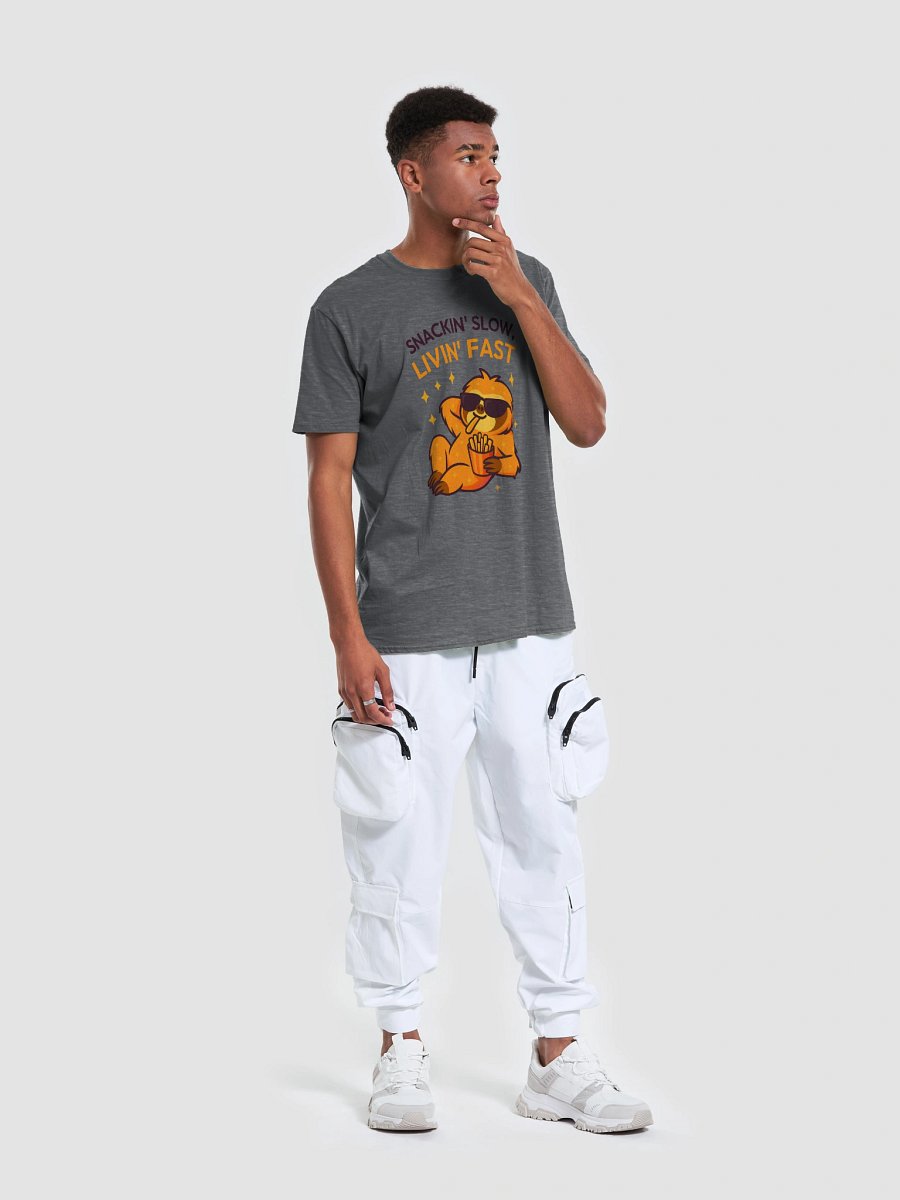 Snackin’ Slow, Livin’ Fast – Funny Sloth Fries T-Shirt | Sloths Having Snacks Collection product image (11)