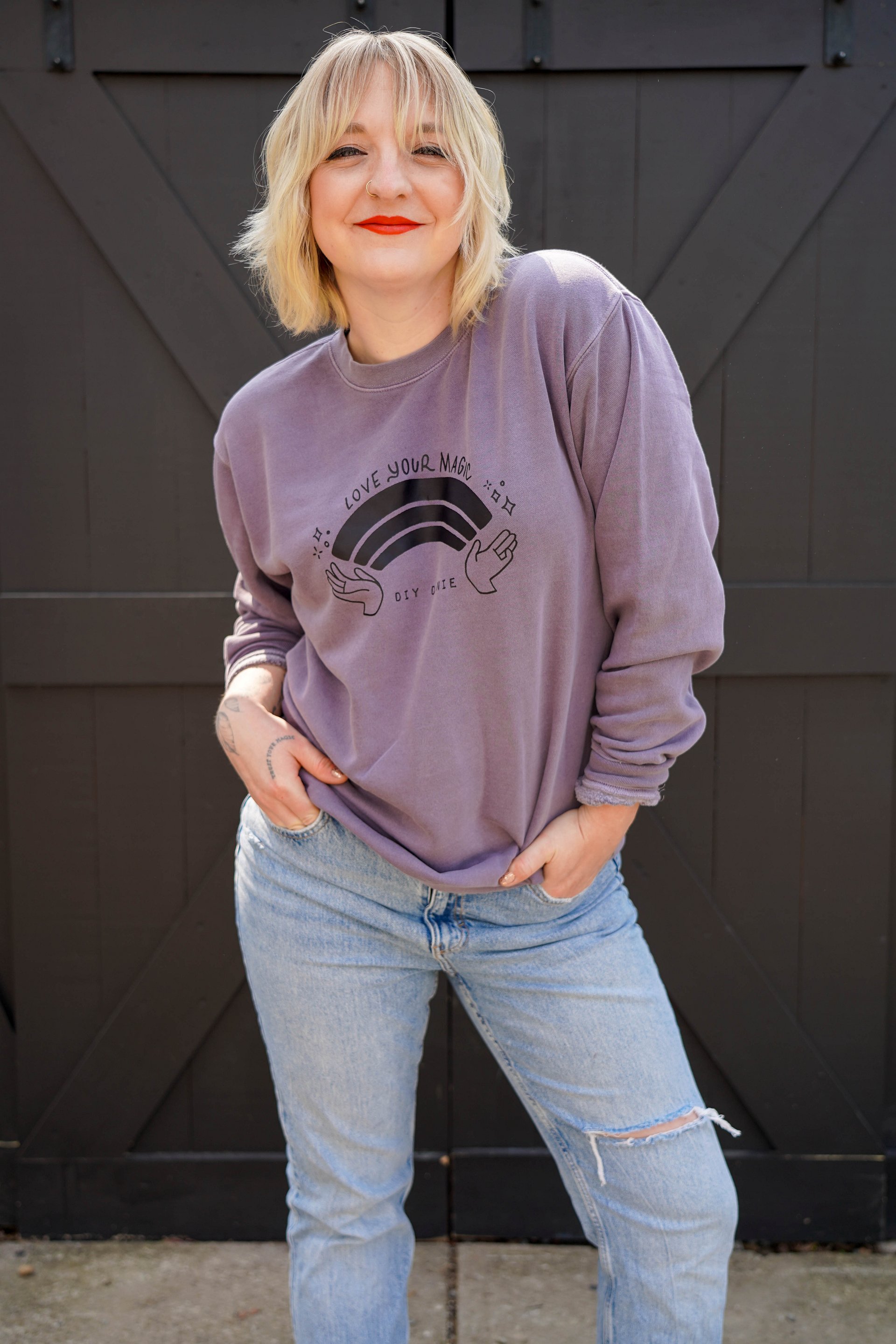 LOVE YOUR MAGIC CREW NECK - Black txt product image (1)
