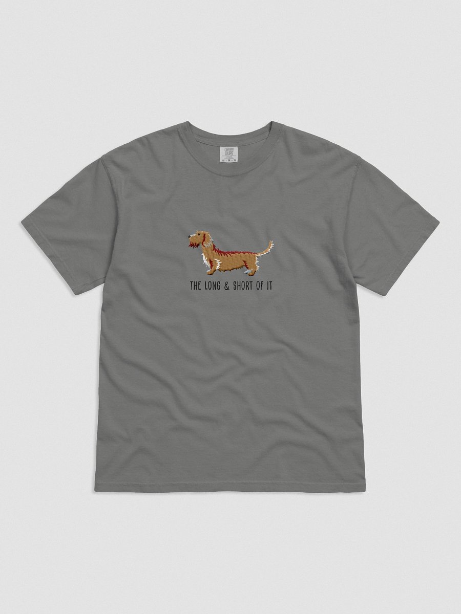 The Long & Short of It T-Shirt(Embroidered) of a Wirehaired Dachshund(Tan) product image (2)