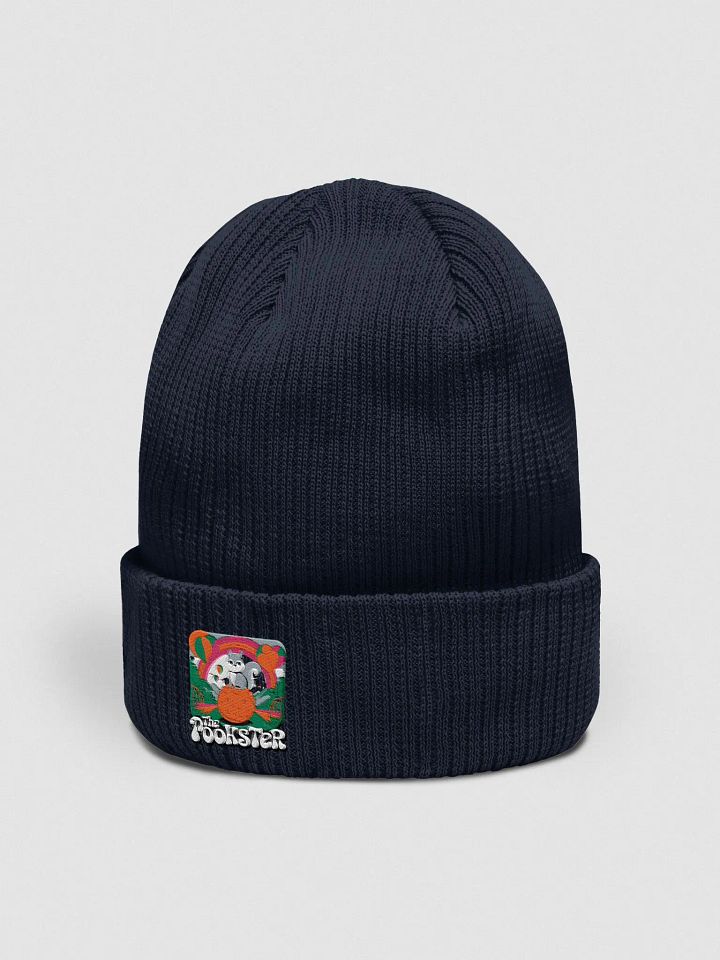 Organic Cotton Embroidered Beanie: Psychedelic Pookster and Mushrooms! VERY 60s/70s Retro Accurate! product image (2)