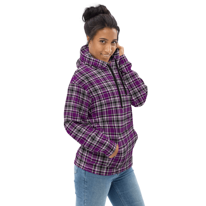 Purple, Gray, and Black Plaid Hoodie product image (1)