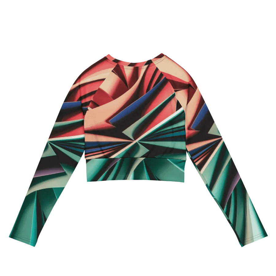 Abstract Geometric Women's Sports Crop Top in Vibrant Colors (2XS-6XL) product image (7)