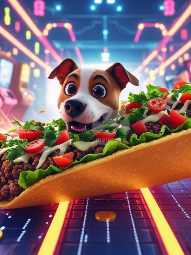 Pixel Party Parade – Track 6: Turbo Slide Tacos (Dog Mascot Edition) | 1472x832 px | 4 Variations | PNG + PDF product image (2)