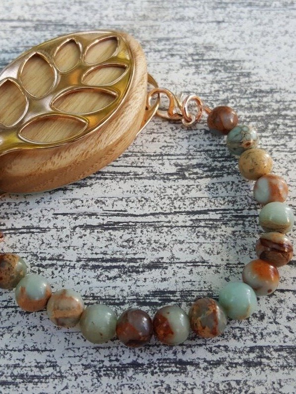Earth Jasper Bracelet | Handmade Accessory for Bellabeat Leaf Urban & Ivy product image (2)