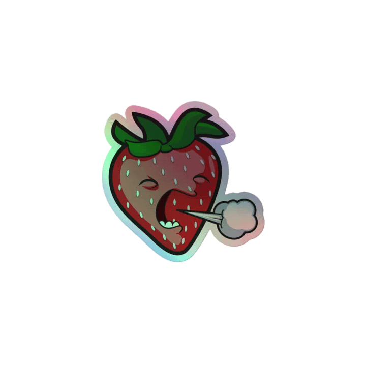 Holo Strawberry Cough Sticker product image (1)