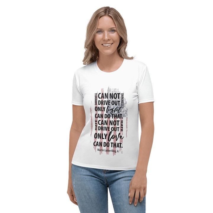Women's Crew Neck T-Shirt Lettering Words Printed product image (1)