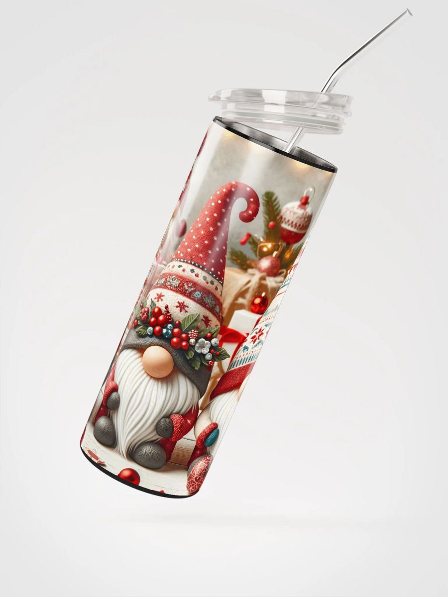 Get into the festive spirit with our Stainless Steel Tumbler featuring adorable Christmas gnomes! 🎅 product image (2)