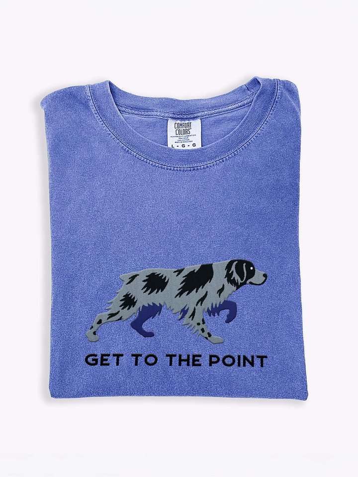 Get to the Point T-Shirt(Embroidered) of a Brittany Spaniel(Blue Merle) product image (1)