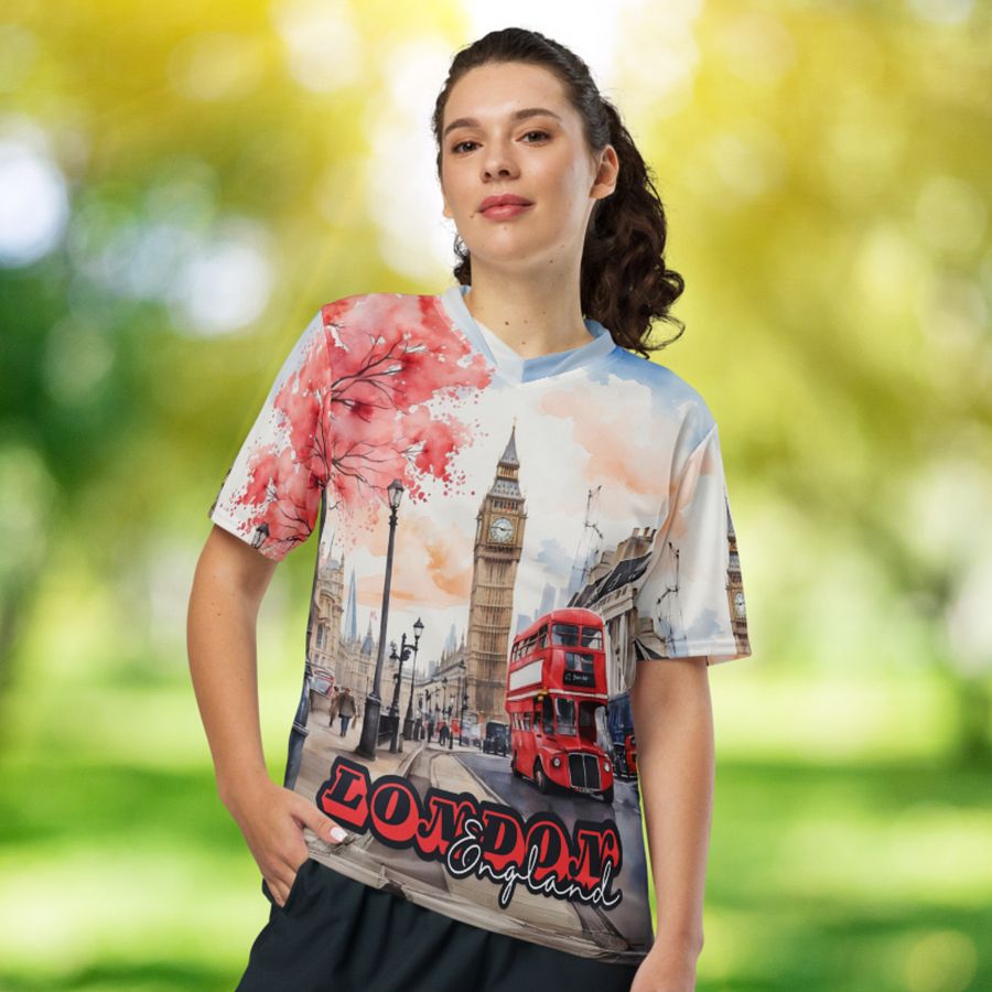 London England Watercolor All Over Print Jersey Shirt product image (4)