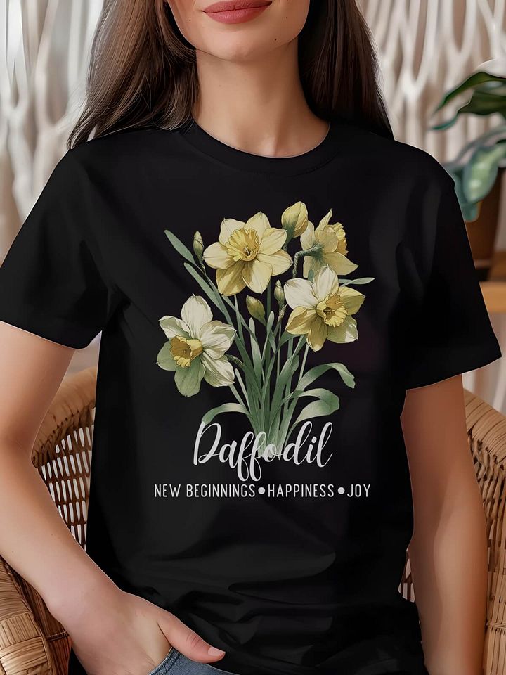 Daffodil Birth Month Flower Tee For March: Reflecting New Beginnings, Happiness, Joy: Perfect Gift for Her product image (1)