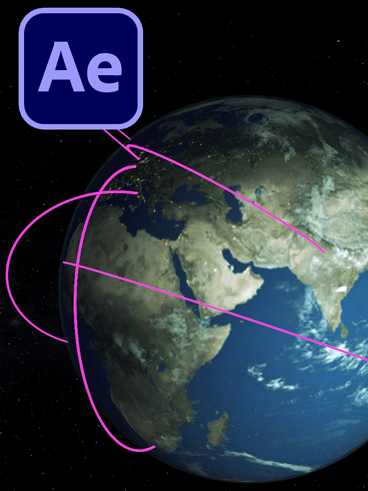 Animate 3D paths around the world in After Effects project file product image (1)