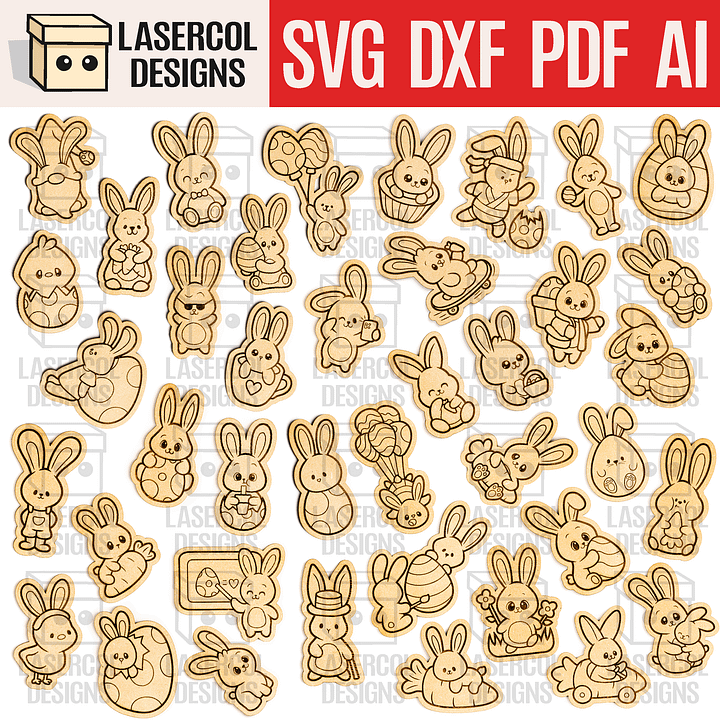 Easter Paint Kit DIY Cut Outs (Set 5-6-7-8) - Laser Cut Files product image (1)