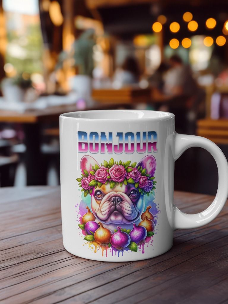 Bonjour Bulldog Rose Crown Mug product image (1)