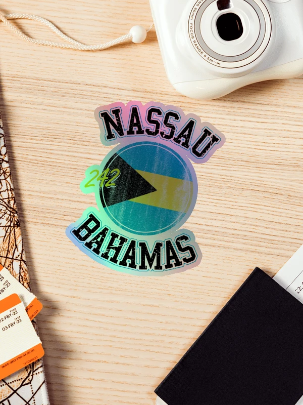Nassau Bahamas Sticker Holographic : Bahamas Flag 242 product image (1)