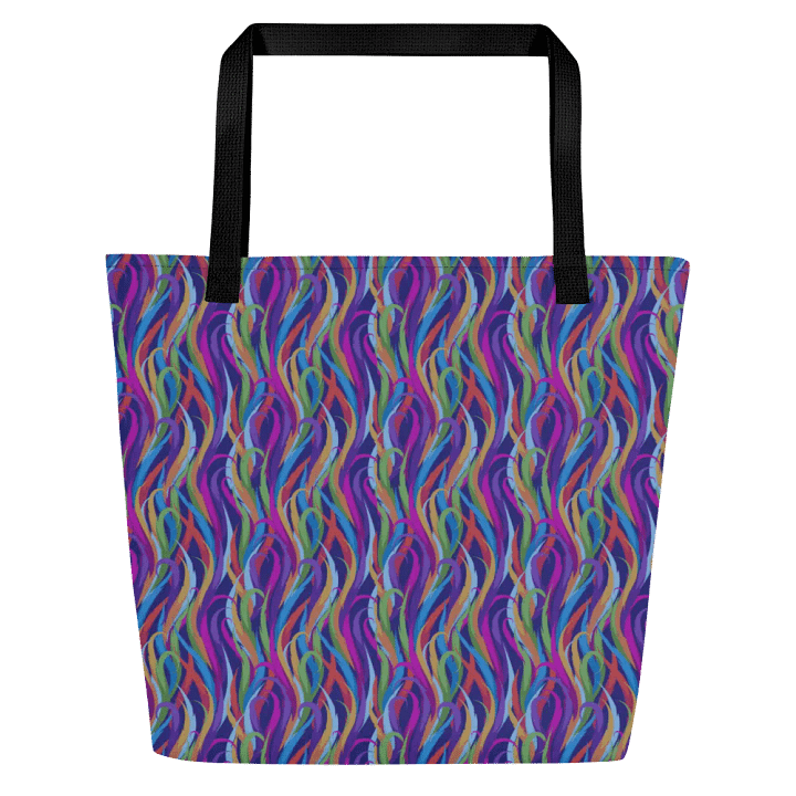 Big printed tote bag with beachy tropical vibe. product image (1)