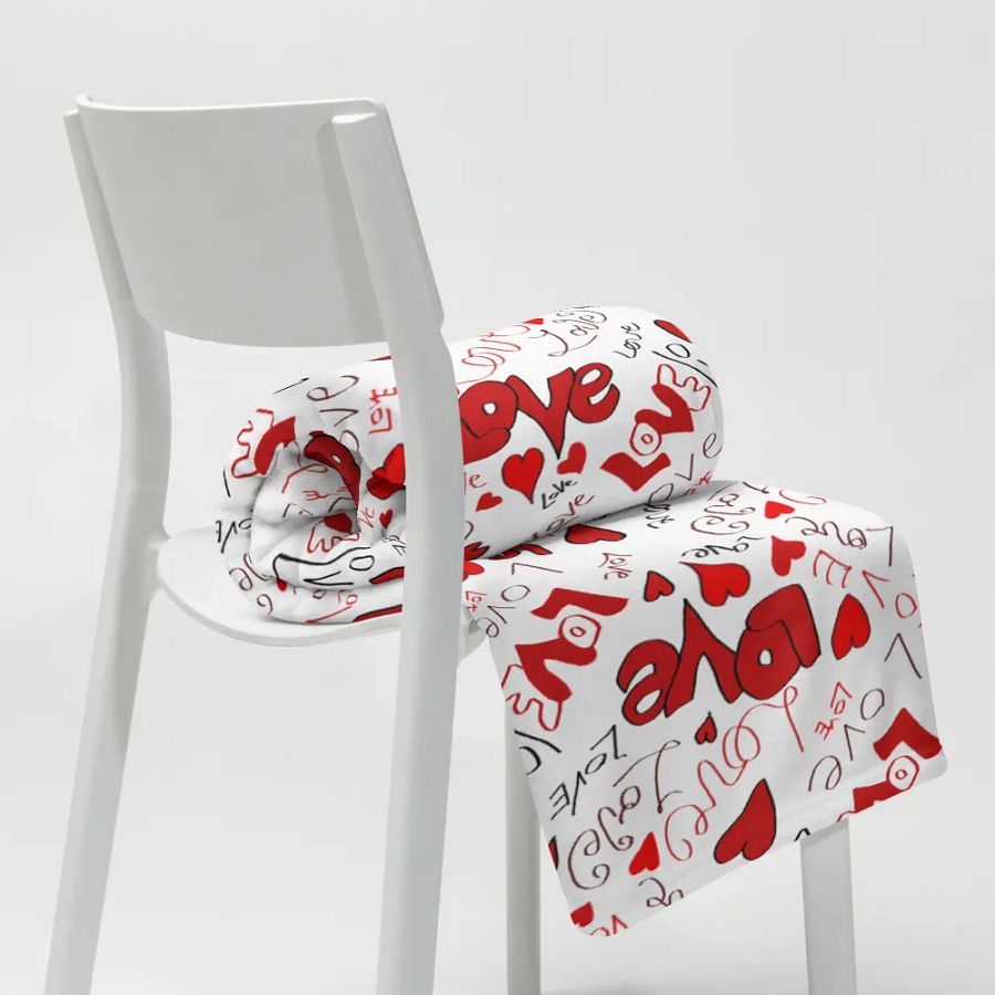 Love and Hearts Throw Blanket product image (9)