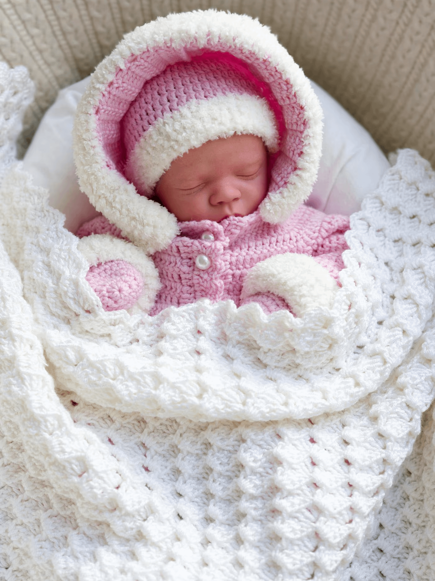 Crochet Pattern: Shell Stitch Baby Blanket (With 3D Bow) product image (6)