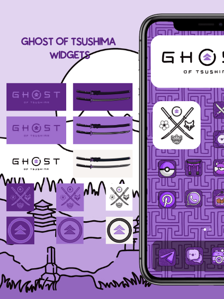 Ghost of Tsushima ONI iPhone Purple Hardcase & Theme Bundle product image (6)