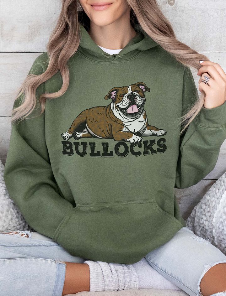Bullocks Hooded Sweatshirt of an English Bulldog(Brindle) | Funny Hoodie for Bulldog Owners product image (10)