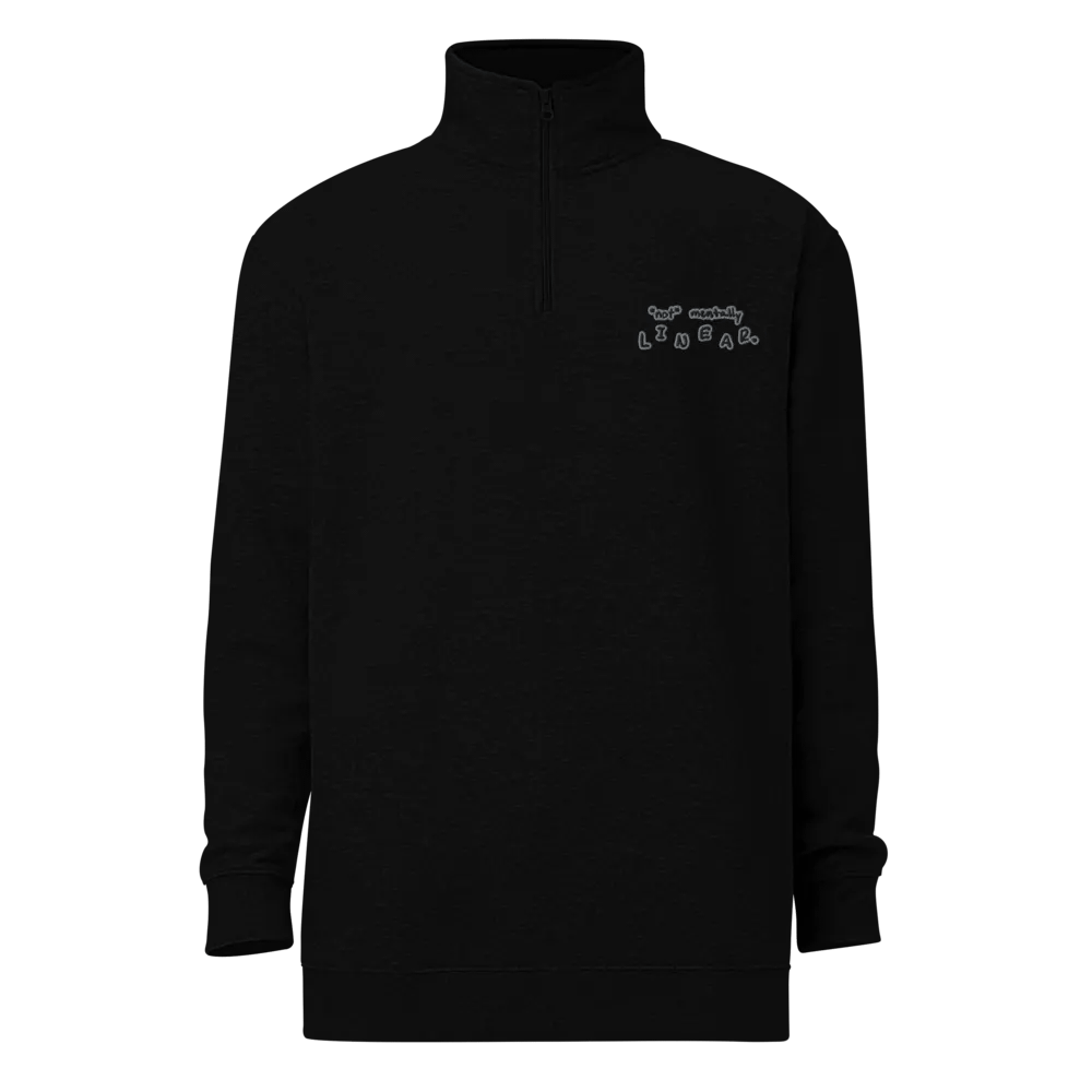 *not* mentally linear. (smoke design) embroidered quarter zip product image (2)