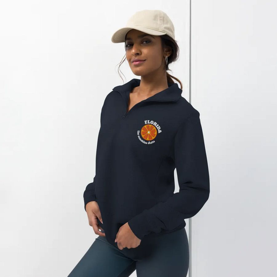 Florida Orange Slice Embroidery Half Zip product image (22)