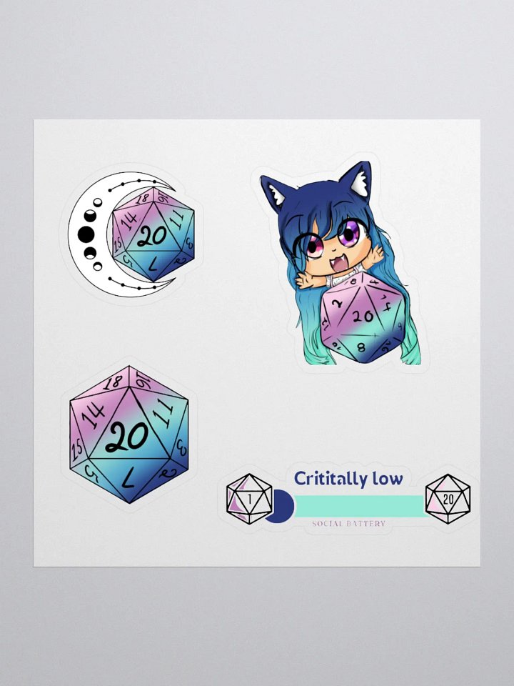Cat & Dice Anime Sticker Set product image (2)