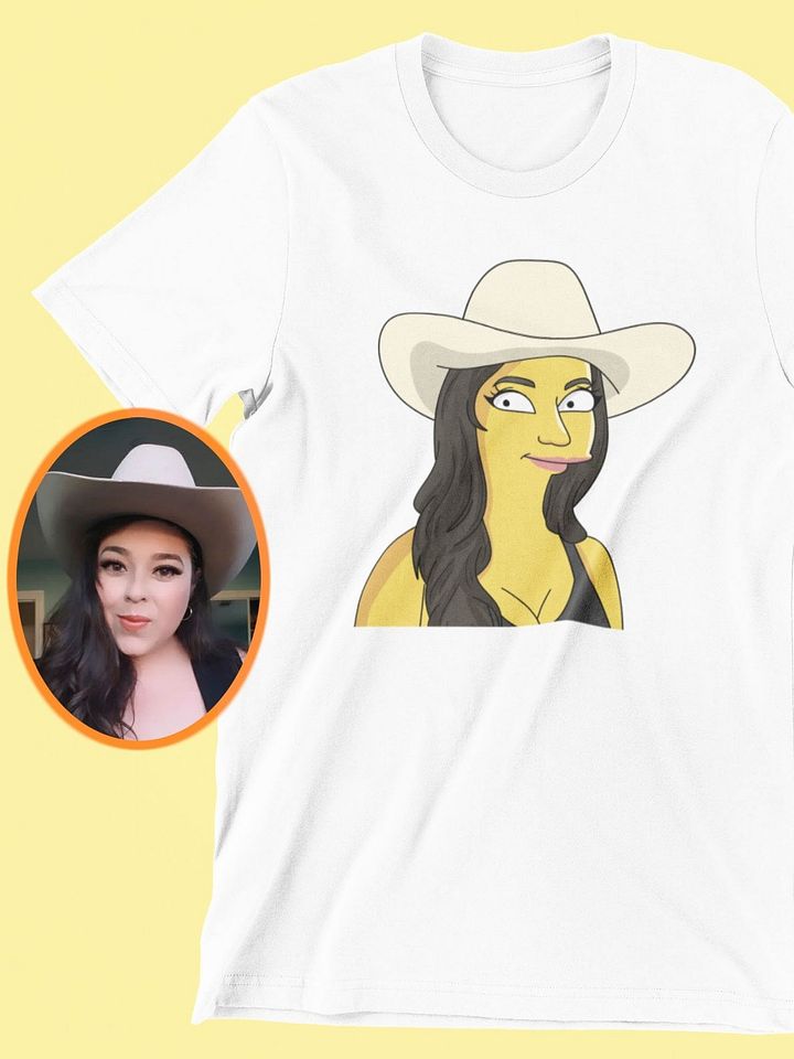 Yellow style t-shirt cartoon portrait, creative personalized gifts product image (2)
