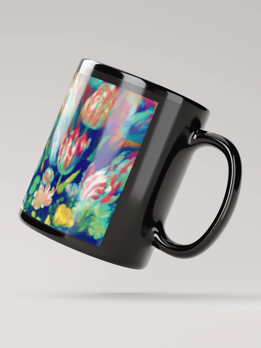 Digital Pastel Tulips Black Coffee Mug product image (3)