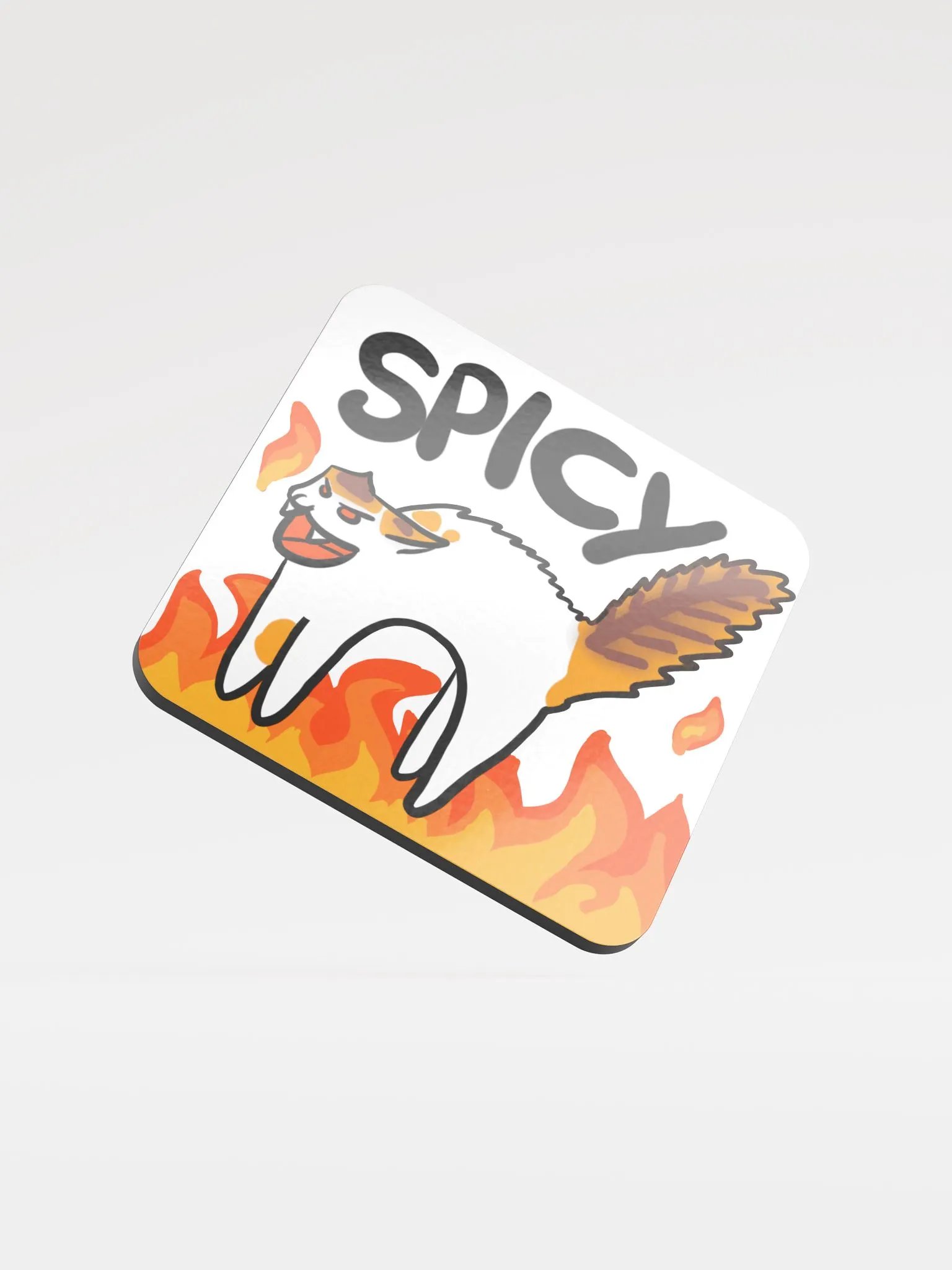 Spicy Emote Glossed Cork Coaster product image (1)
