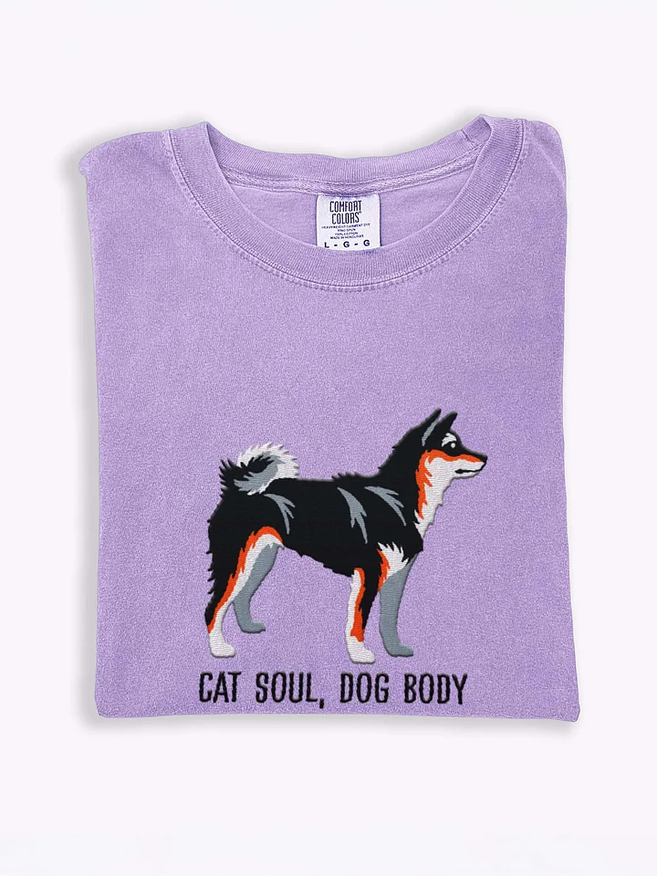 Cat Soul, Dog Body T-Shirt(Embroidered) of a Shiba Inu(Tricolor) product image (1)