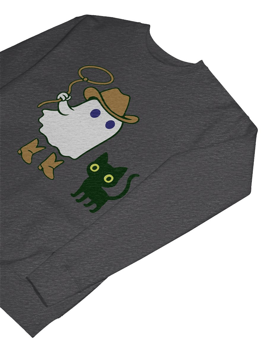 Spirit Cowboy Ghost Cowboy and Cat Halloween Sweatshirt product image (70)