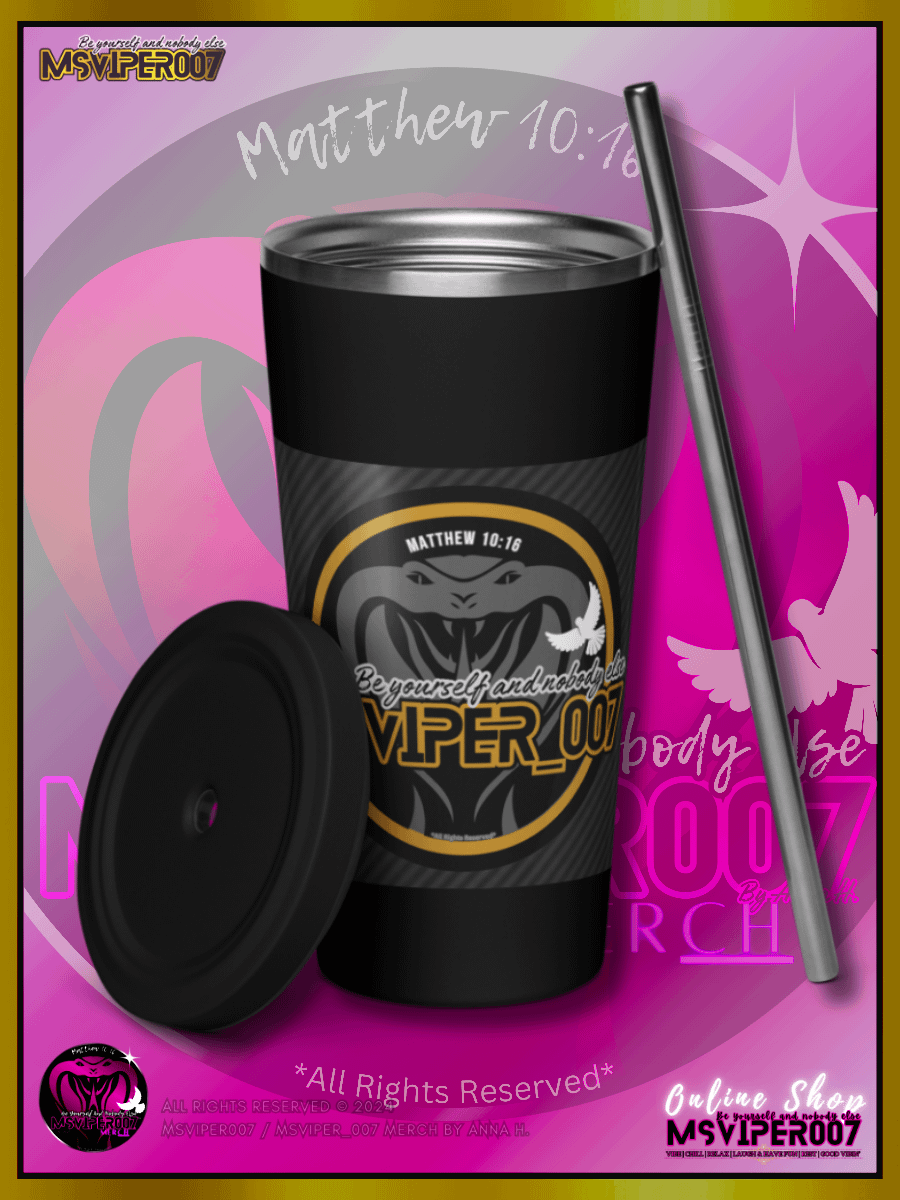 Tumbler - "MsViper_007™ Brand [gld-yllw/blk] - Support&Sport" Insulated Tumbler with a Straw By Anna H. product image (1)
