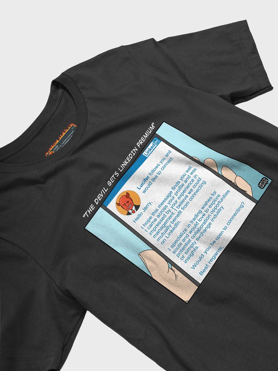 "The Devil gets LinkedIn Premium" soft t-shirt product image (3)