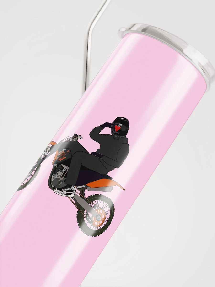 Heart-hand on Bike (Pink) Stainless Steel Tumbler product image (4)