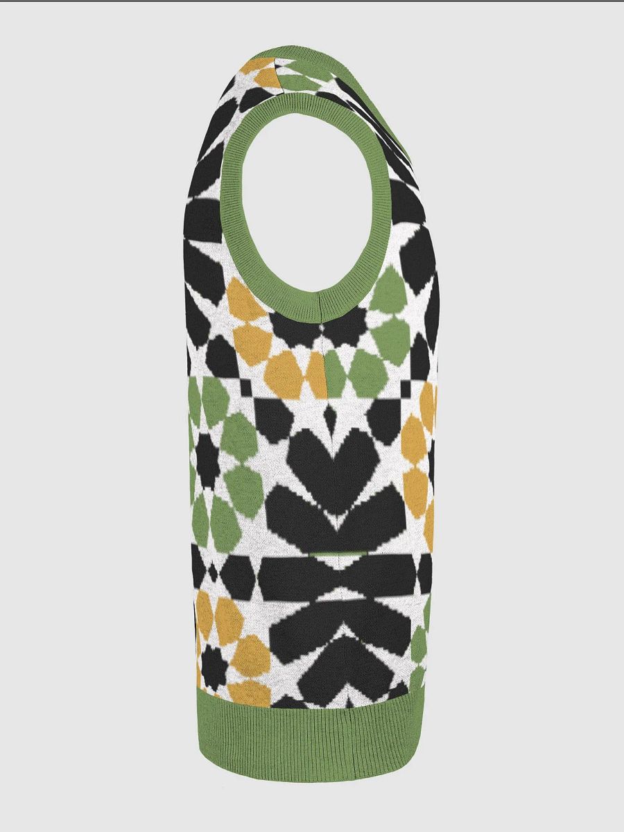 White Green Alhambra Mosaic Tile Knitted Relaxed Vest product image (25)