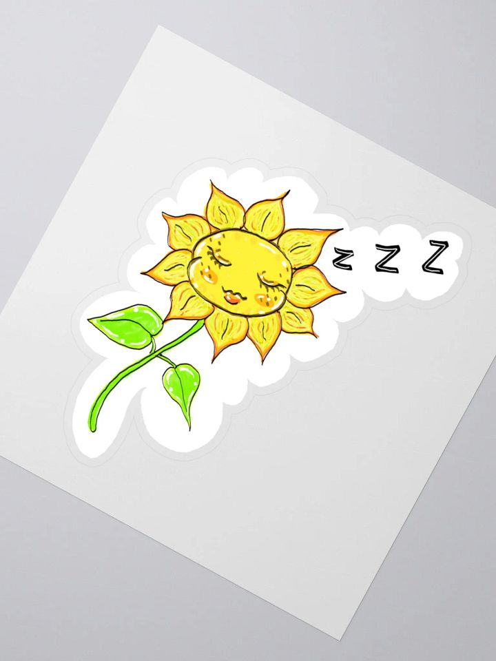 Sleepy Sunflower kiss cut sticker product image (2)